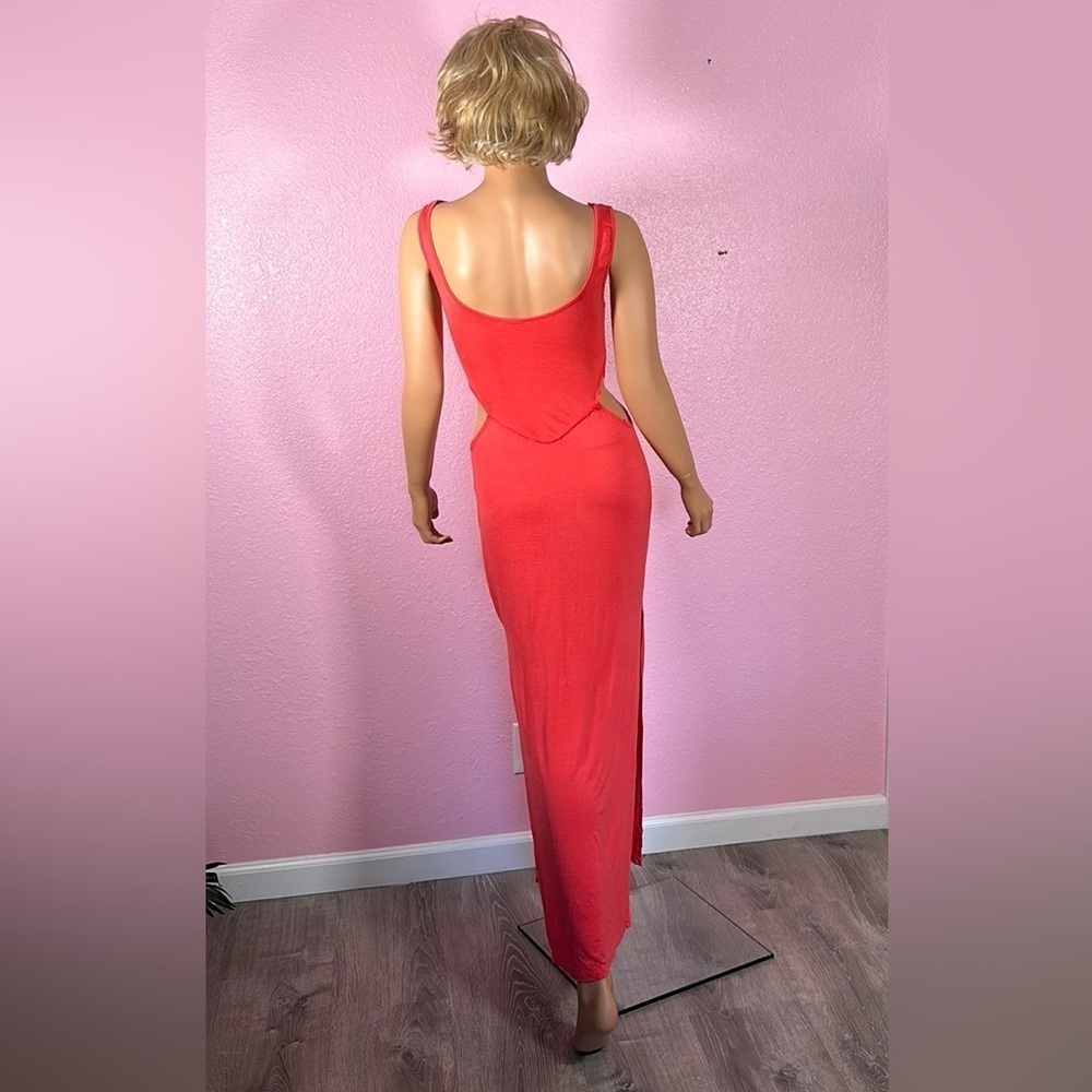 XTAREN CUT OUT SIDE DRESS stitched outside look like pants jumpsuit Size Small - Picture 6 of 15